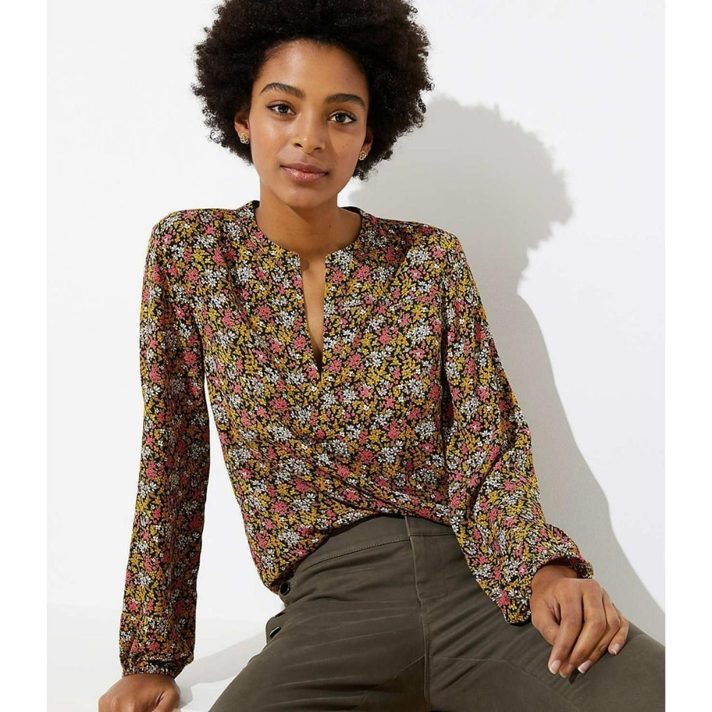 LOFT ✨ Floral Long Sleeve Blouse